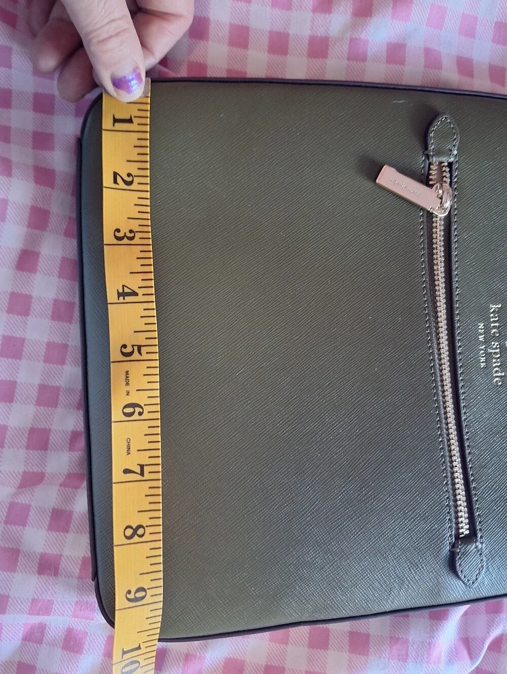 kate spade Olive Green Leather Crossbody with Gold Hardware